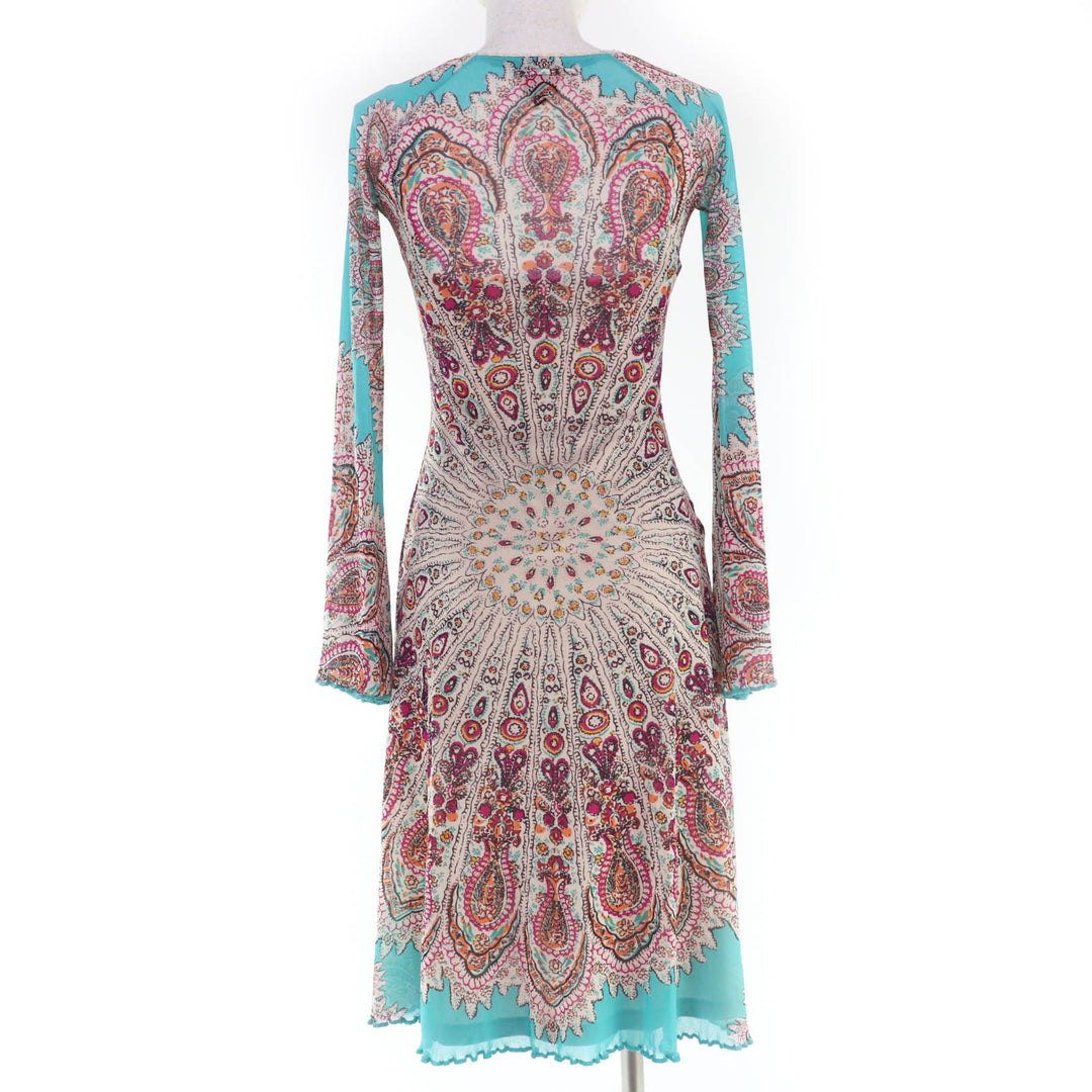 Great JEAN-PAUL GAULTIER one piece Power Net Paisley Pattern Long Sleeve 40