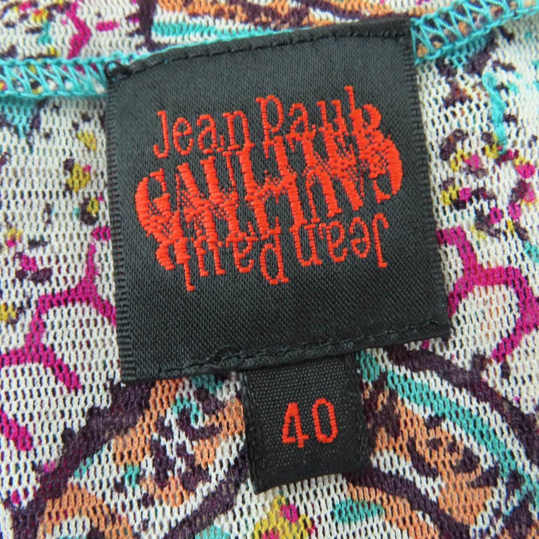 Great JEAN-PAUL GAULTIER one piece Power Net Paisley Pattern Long Sleeve 40