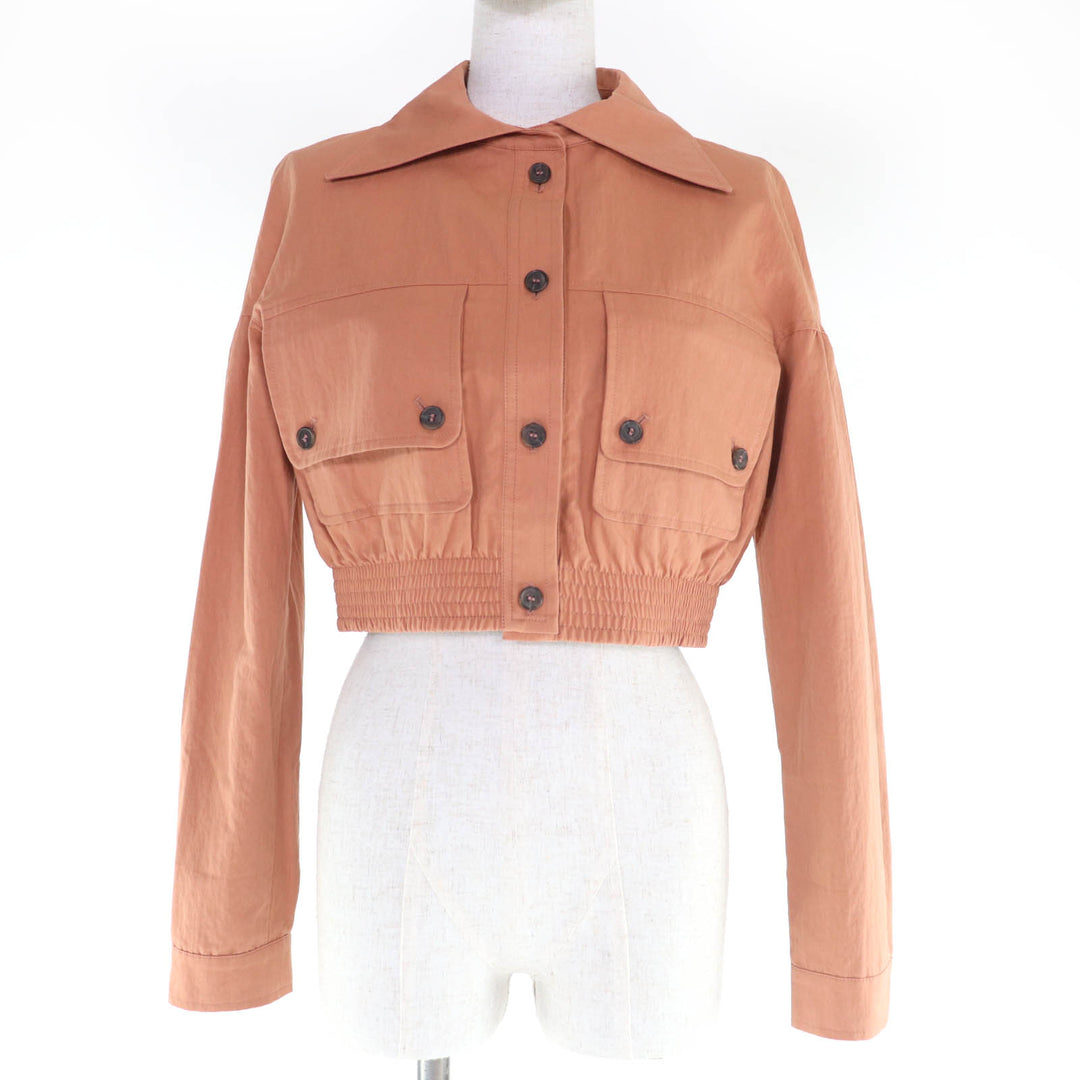 Excellent JIL SANDER NAVY Jacket cropped light brown Women 34 JDK553AJK03281