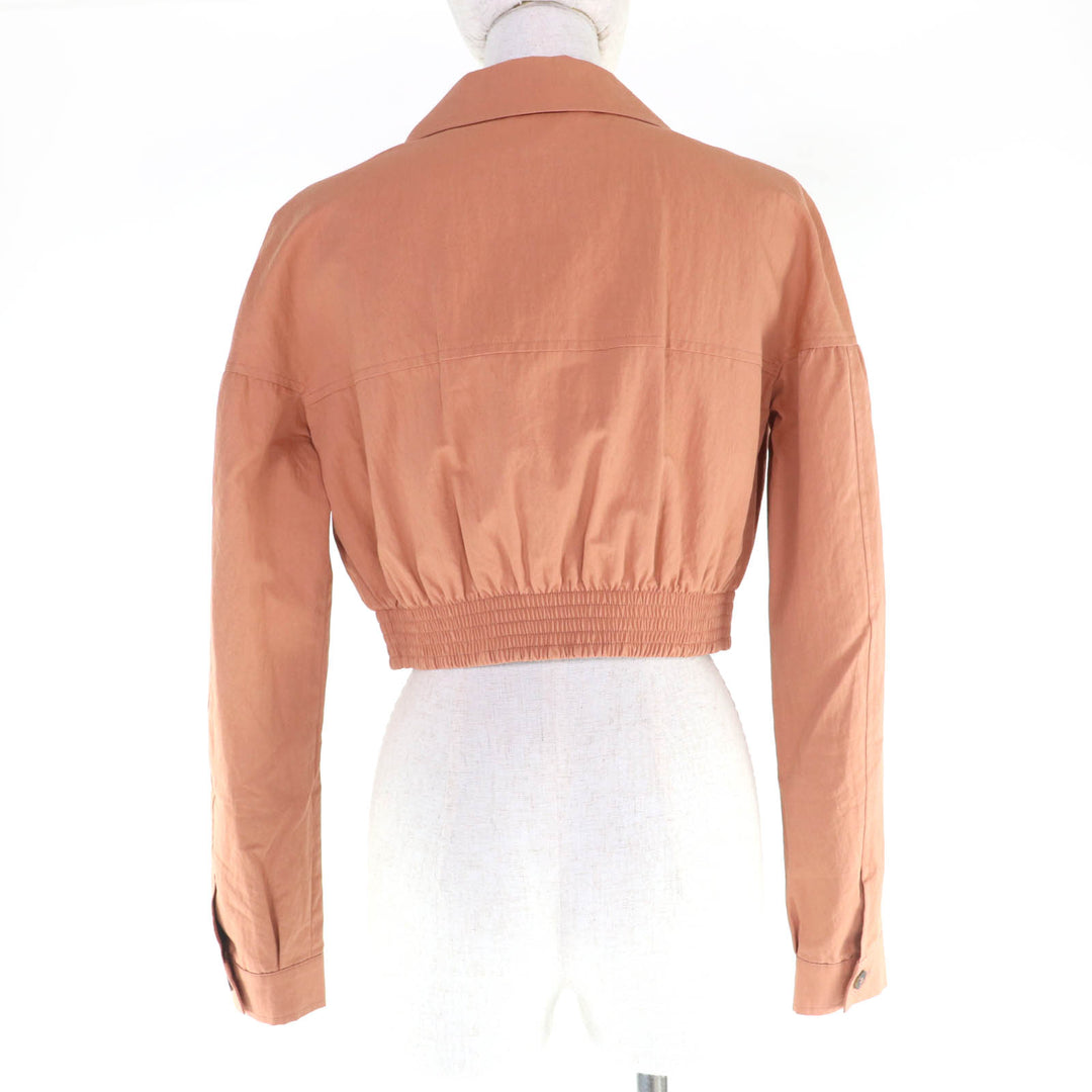 Excellent JIL SANDER NAVY Jacket cropped light brown Women 34 JDK553AJK03281