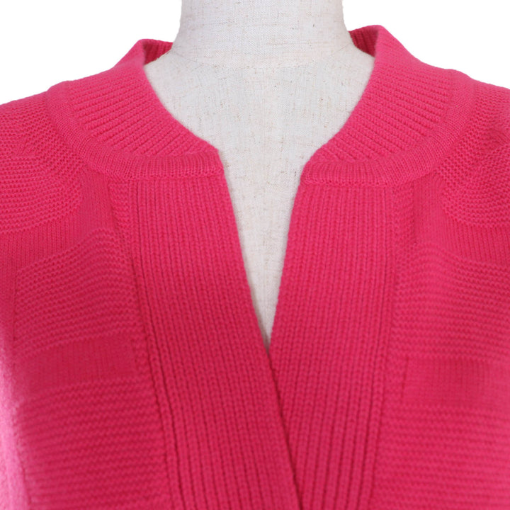 Excellent HERMES knit H Jacquard Skipper Long Sleeve pink wool Women 42 2H2623DA