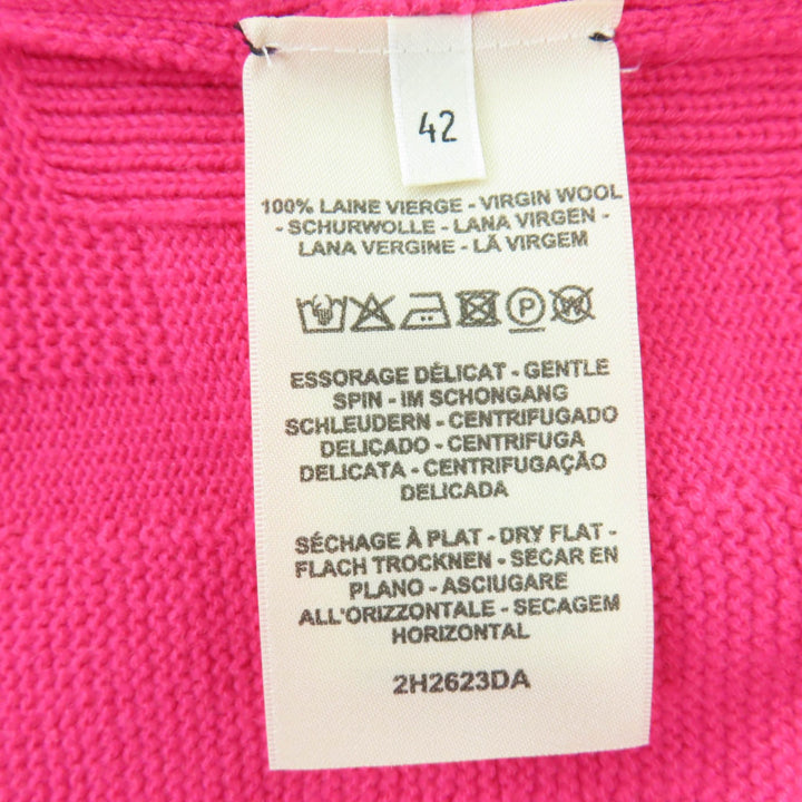 Excellent HERMES knit H Jacquard Skipper Long Sleeve pink wool Women 42 2H2623DA