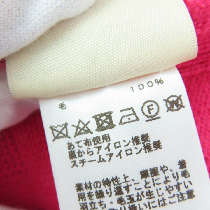 Excellent HERMES knit H Jacquard Skipper Long Sleeve pink wool Women 42 2H2623DA