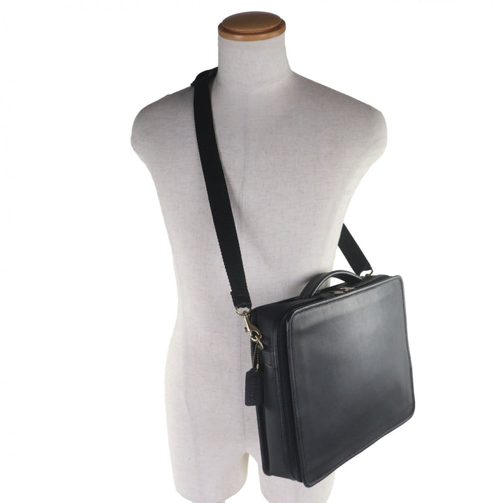 Great COACH Briefcase 2-way business bag and PC case black leather mens 0539