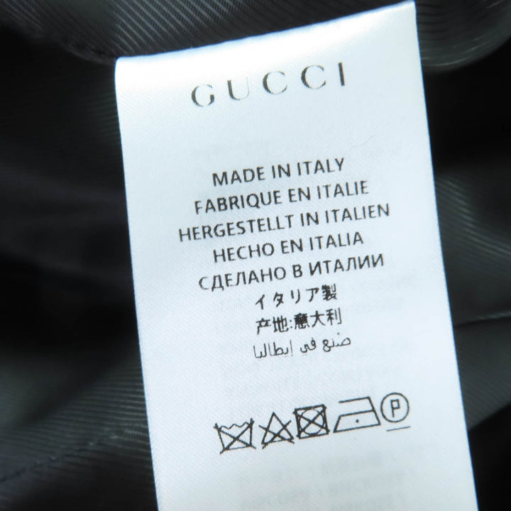 Excellent GUCCI pea coat Logo button and epaulettes black wool Women 36 325072