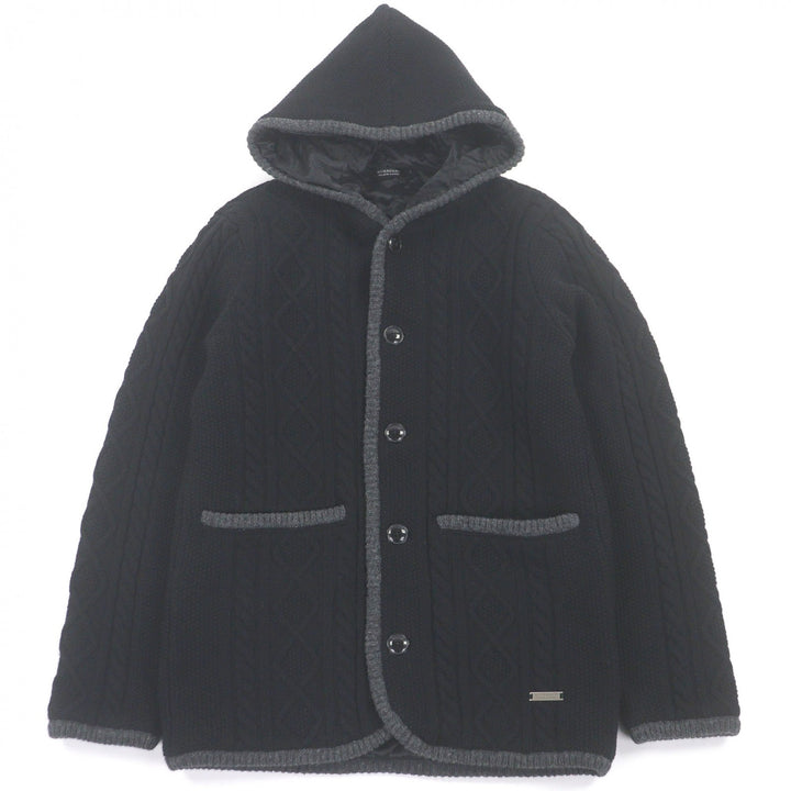 Pristine BURBERRY BLACK LABEL Padded cable knit Jacket