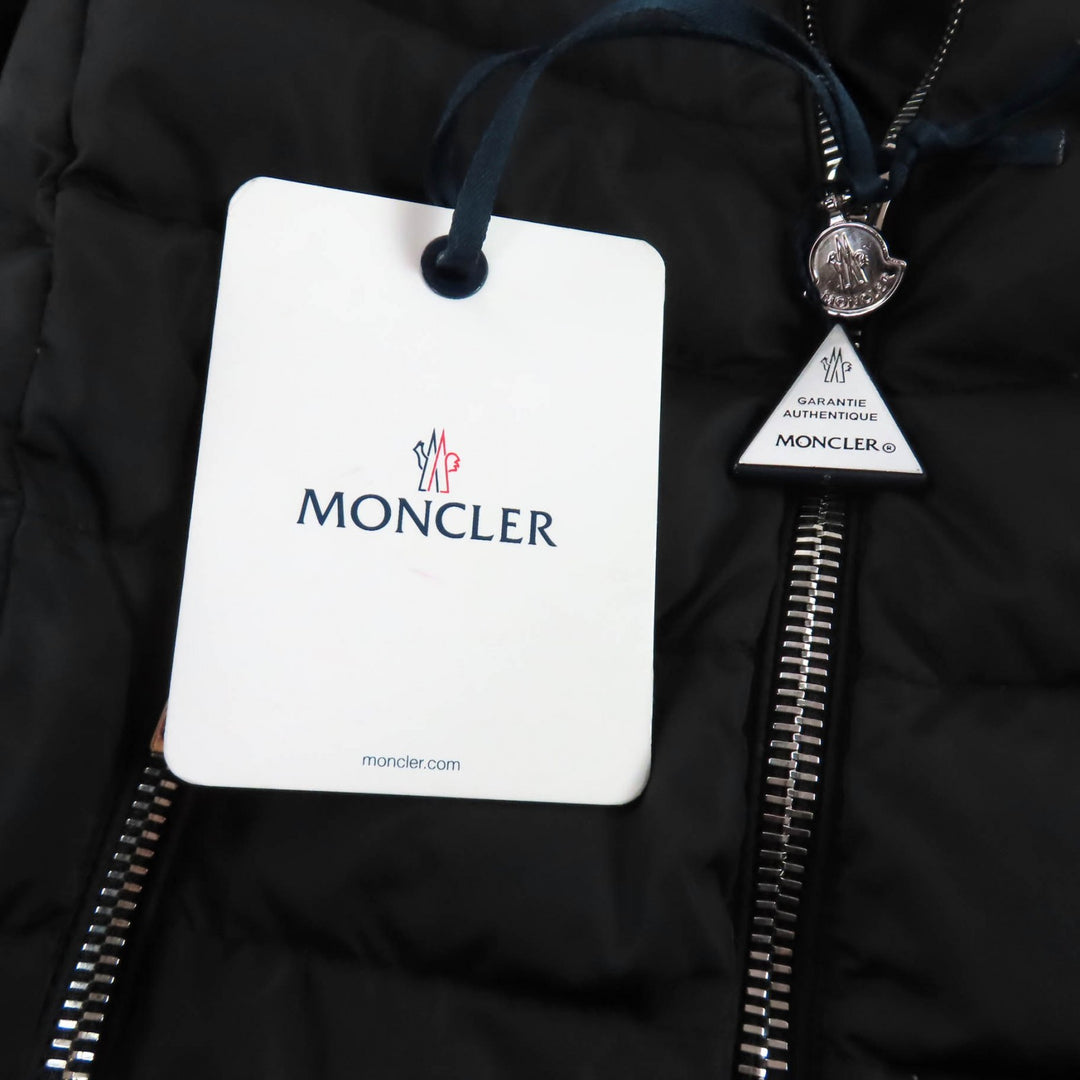 優れたMONCLERダウンコートOROPHINブラックナイロンレディース0