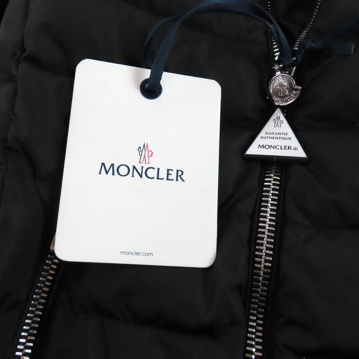 優れたMONCLERダウンコートOROPHINブラックナイロンレディース0