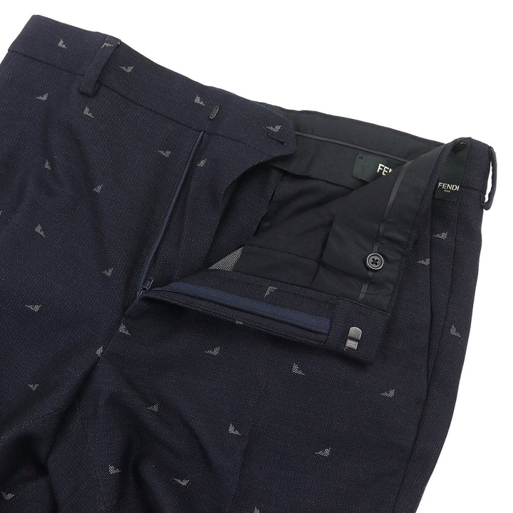 Pristine FENDI Pants Monster Eye Pants Slacks Dark navy cotton mens 48 FB0366
