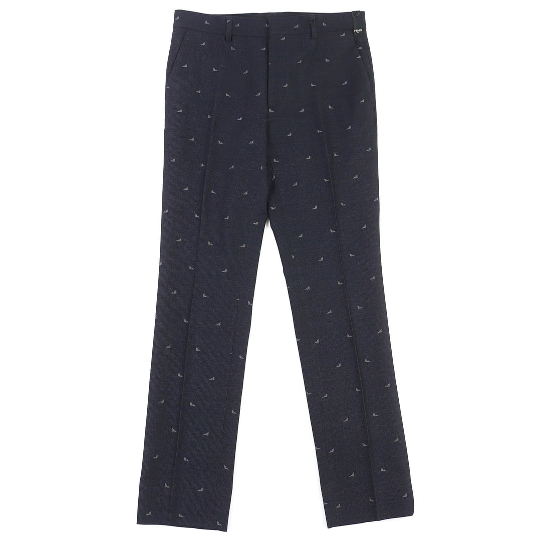 Pristine FENDI Pants Monster Eye Pants Slacks Dark navy cotton mens 48 FB0366
