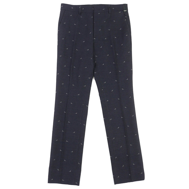 Pristine FENDI Pants Monster Eye Pants Slacks Dark navy cotton mens 48 FB0366