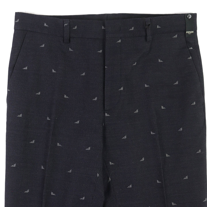 Pristine FENDI Pants Monster Eye Pants Slacks Dark navy cotton mens 48 FB0366