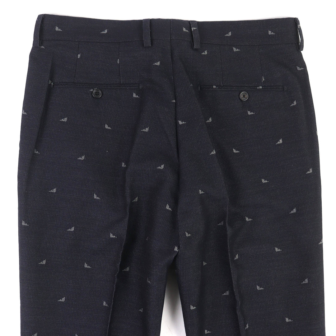 Pristine FENDI Pants Monster Eye Pants Slacks Dark navy cotton mens 48 FB0366