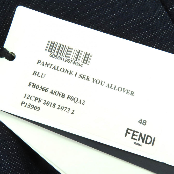 Pristine FENDI Pants Monster Eye Pants Slacks Dark navy cotton mens 48 FB0366