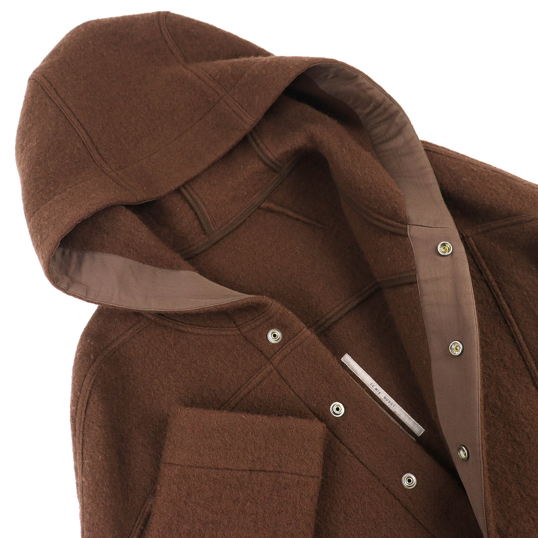 Great Rick Owens Jacket VERGINE WOOL JACKET Brown mens 48 RU02C7779-WFN