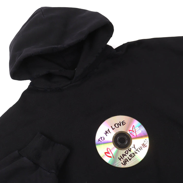 新品同様 BALENCIAGA パーカー VALENTINE CD HOODIE Valentine CD Distressed 2 739024