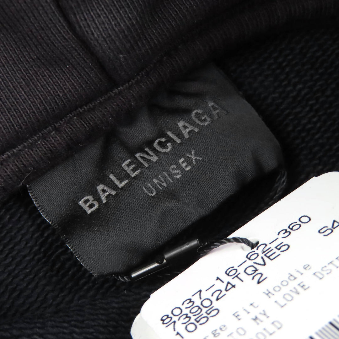 新品同様 BALENCIAGA パーカー VALENTINE CD HOODIE Valentine CD Distressed 2 739024