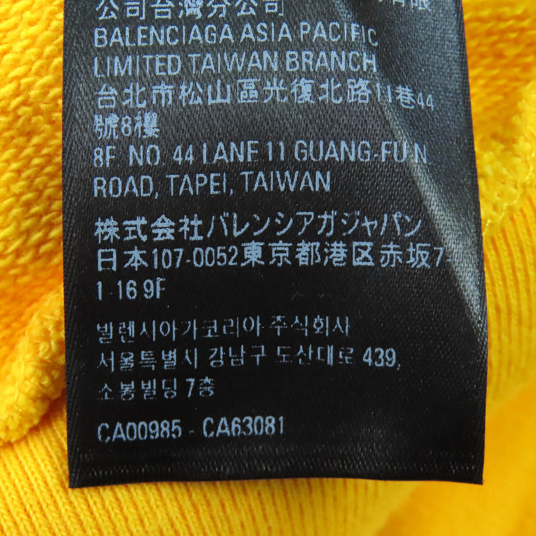 全新 BALENCIAGA 连帽衫 Campaign logo 做旧黄色 XS 720426