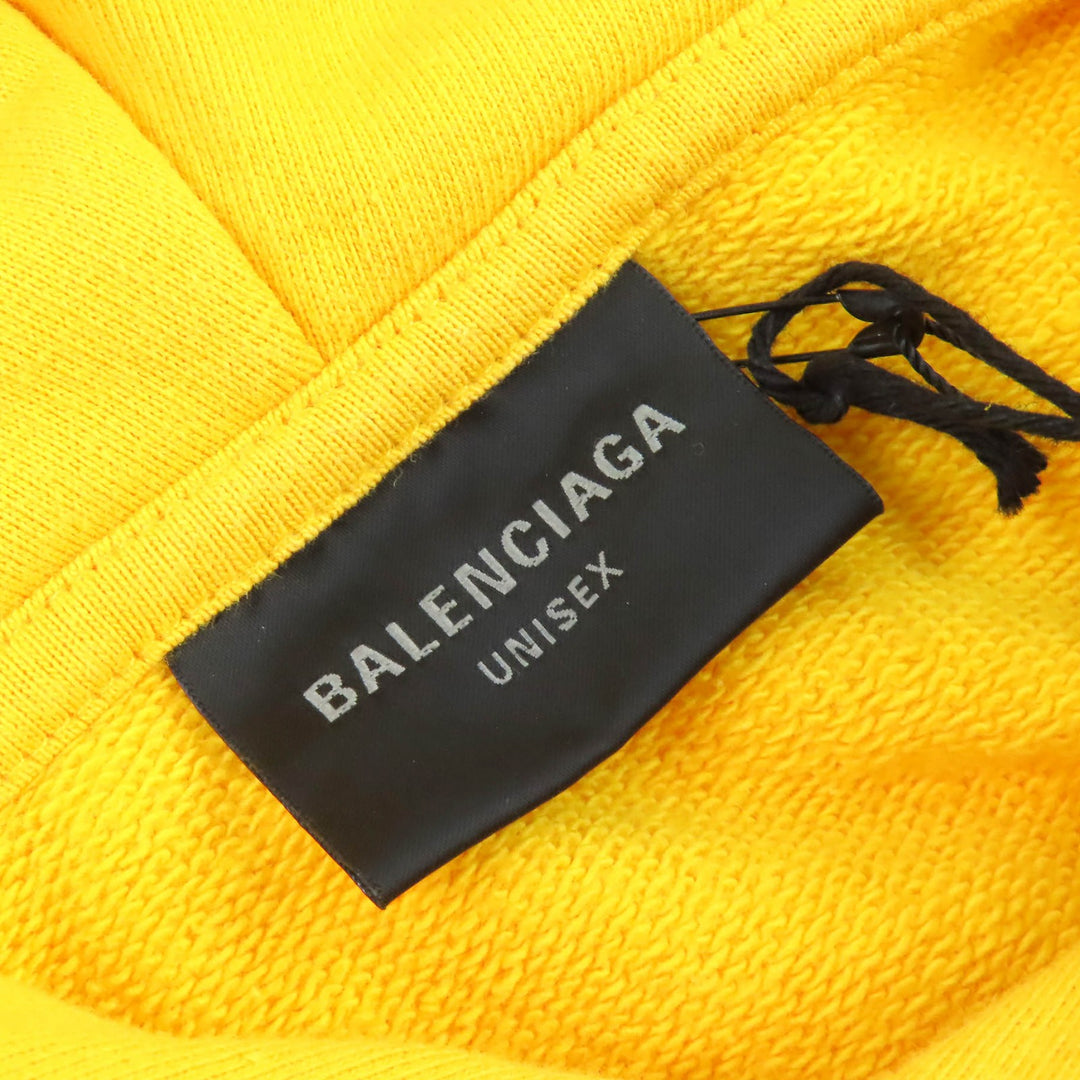 全新 BALENCIAGA 连帽衫 Campaign logo 做旧黄色 XS 720426