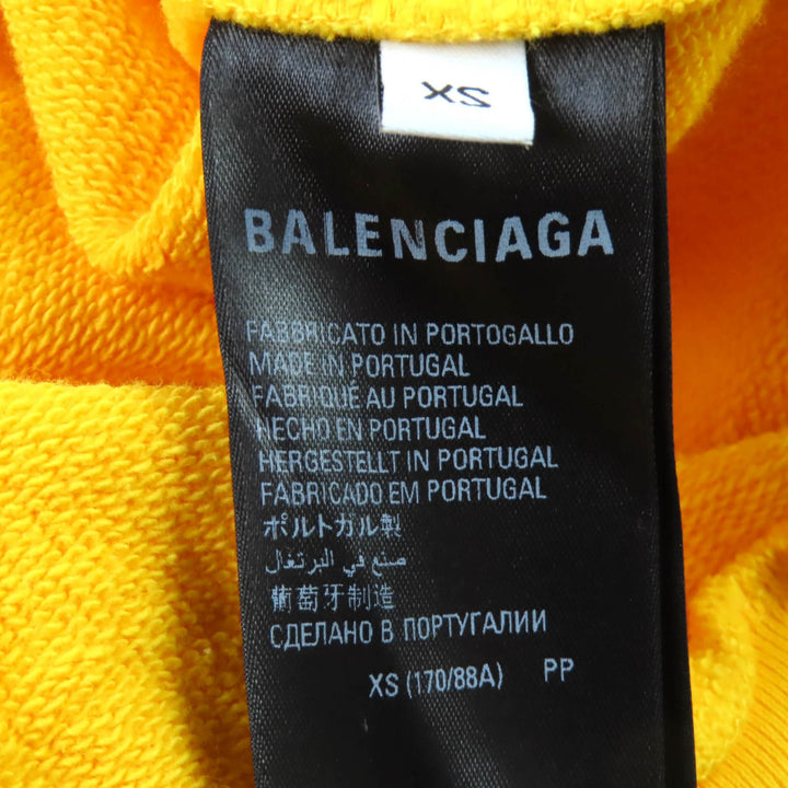 全新 BALENCIAGA 连帽衫 Campaign logo 做旧黄色 XS 720426