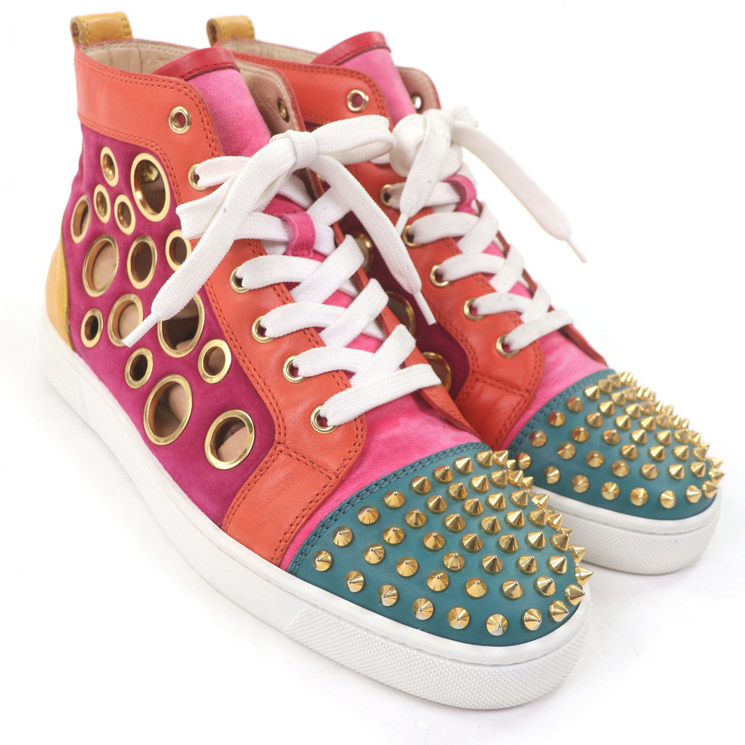 Discounted Great Christian Louboutin High cut sneakers Spike studs multicolor