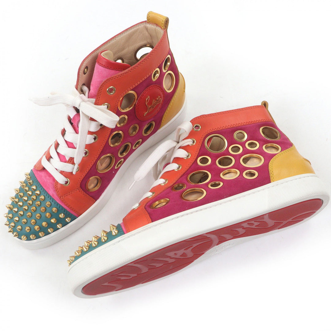 Discounted Great Christian Louboutin High cut sneakers Spike studs multicolor