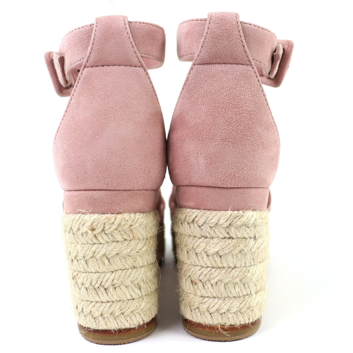 Excellent HERMES Sandals Espadrilles Elda Ankle strap suede leather pink 36
