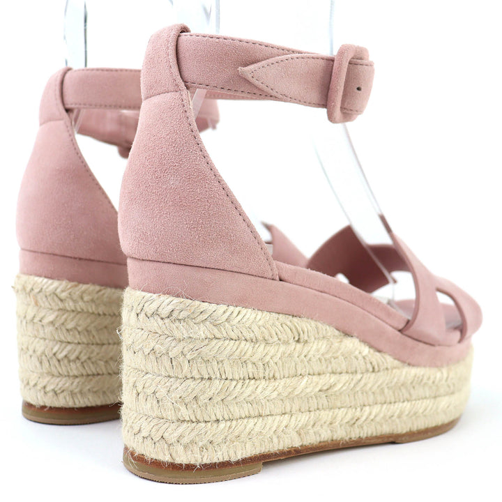 Excellent HERMES Sandals Espadrilles Elda Ankle strap suede leather pink 36