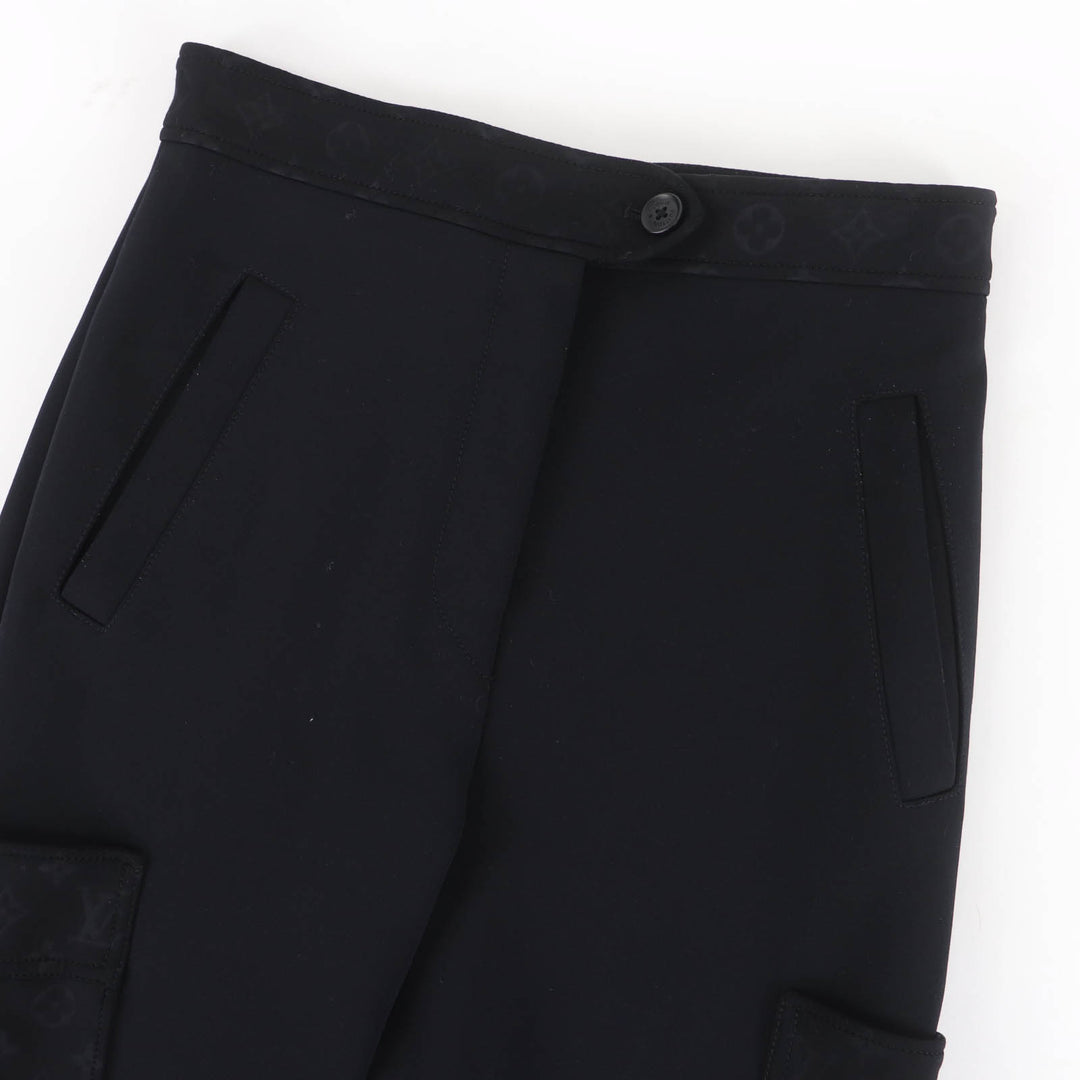 Excellent LOUIS VUITTON cargo pants Monogram detail black Women 36