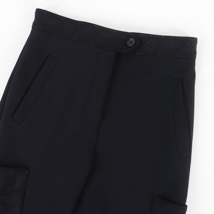 Excellent LOUIS VUITTON cargo pants Monogram detail black Women 36