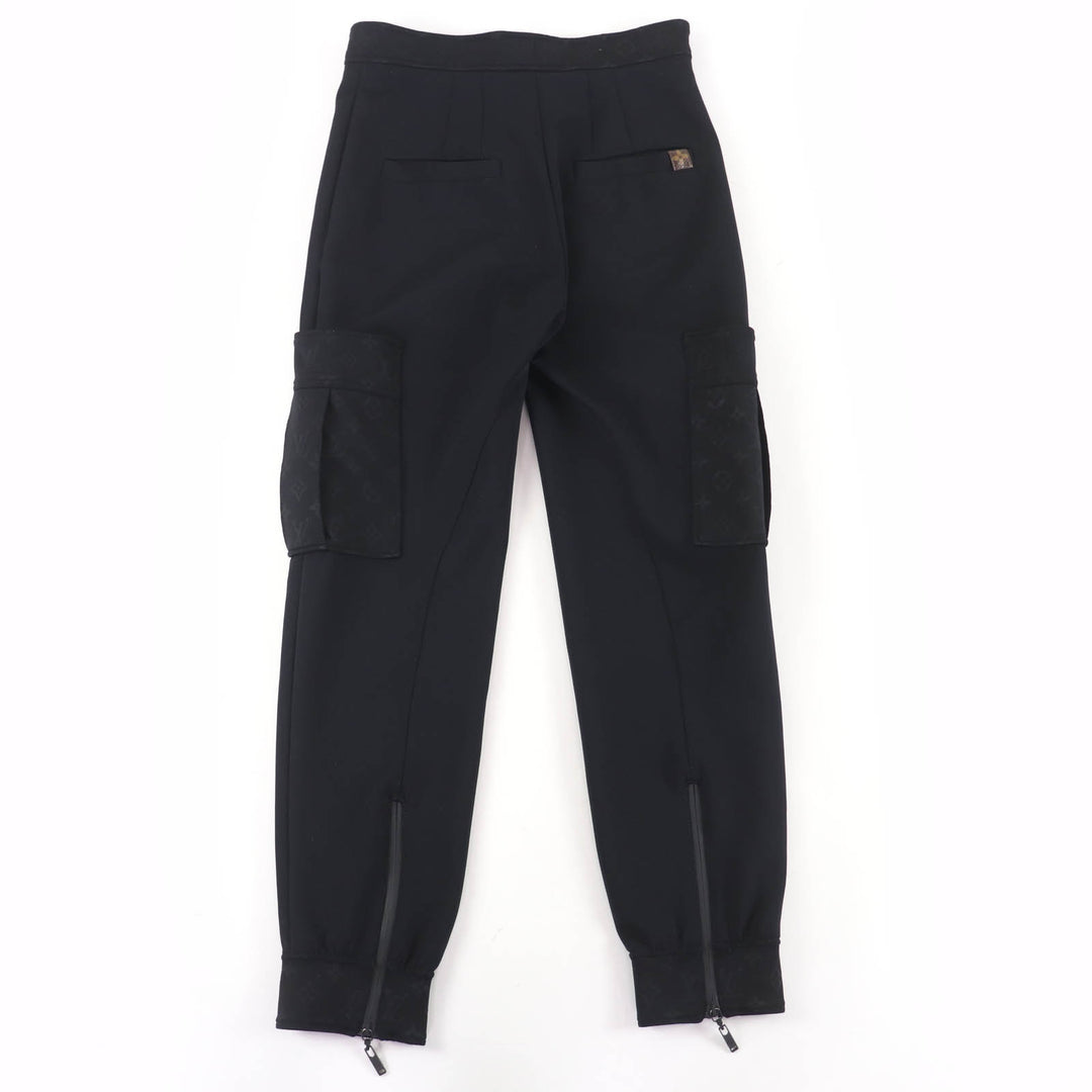 Excellent LOUIS VUITTON cargo pants Monogram detail black Women 36