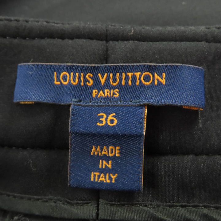 Excellent LOUIS VUITTON cargo pants Monogram detail black Women 36