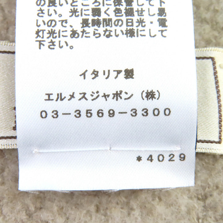 新品 HERMES スカーフ テディ ポケット Hロゴ ストール スカーフ ユニセックス ベージュ ウール H394076T