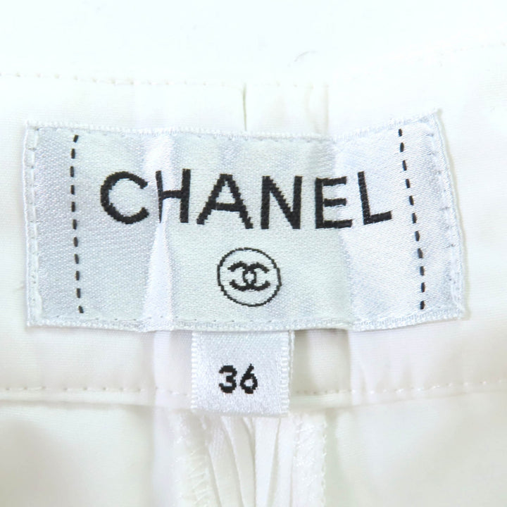 素晴らしい CHANEL パンツ ホワイト コットン レディース 36 P63228V38920