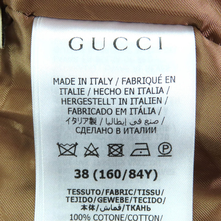 精美 GUCCI 长袖衬衫，饰有互扣式胸针，绗缝牛仔布，38 码，772882