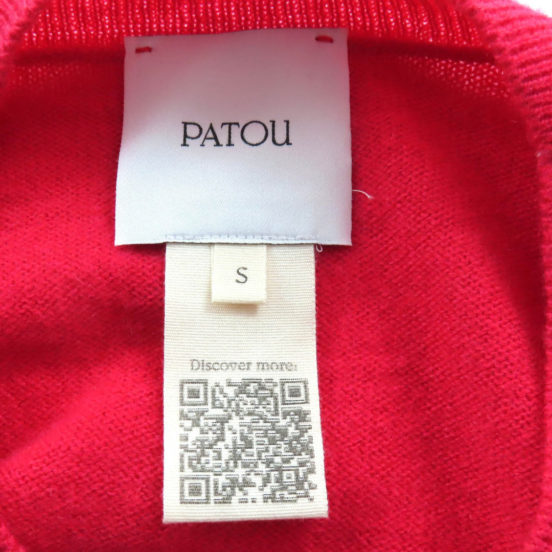 エクセレント PATOU ロゴパッチ クロップド丈 ロングスリーブ ニットセーター S KN0998041426P