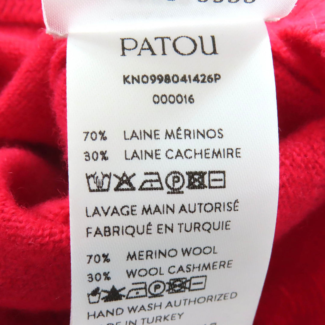 エクセレント PATOU ロゴパッチ クロップド丈 ロングスリーブ ニットセーター S KN0998041426P