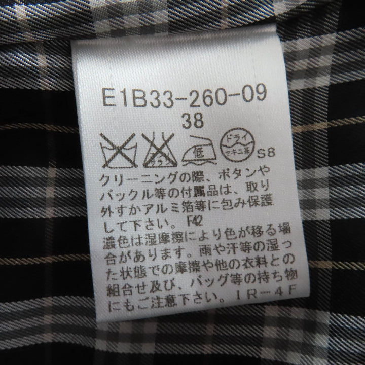 素晴らしいバーバリーブルーレーベルコートロゴボタンチェック柄裏地ブラックレディース38