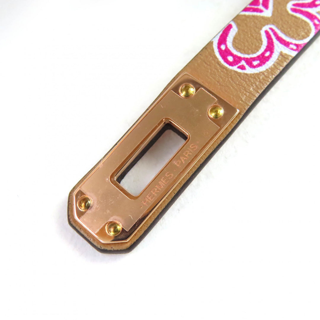 新品同様のHERMESブレスレット ミニケリー ドゥブルトゥール ラッキーデイジー レザーブレスレット