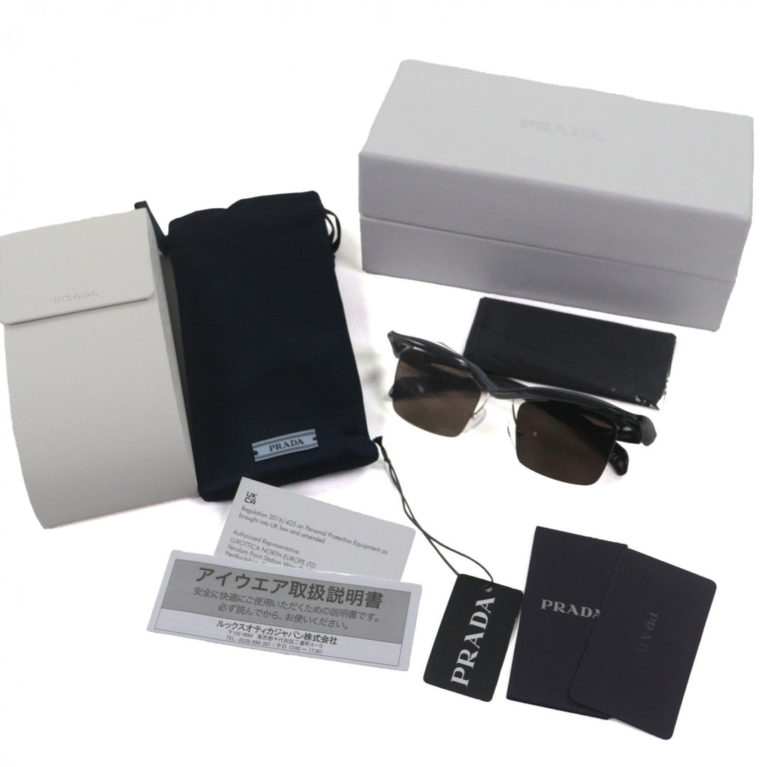 Excellent PRADA sunglasses Square Lens black mens SPRA15