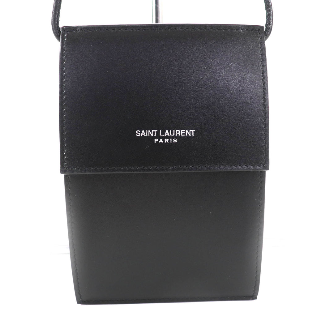 Pristine SAINT LAURENT PARIS Shoulder Bag black leather Women 802728