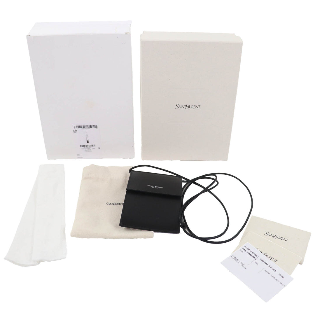 Pristine SAINT LAURENT PARIS Shoulder Bag black leather Women 802728