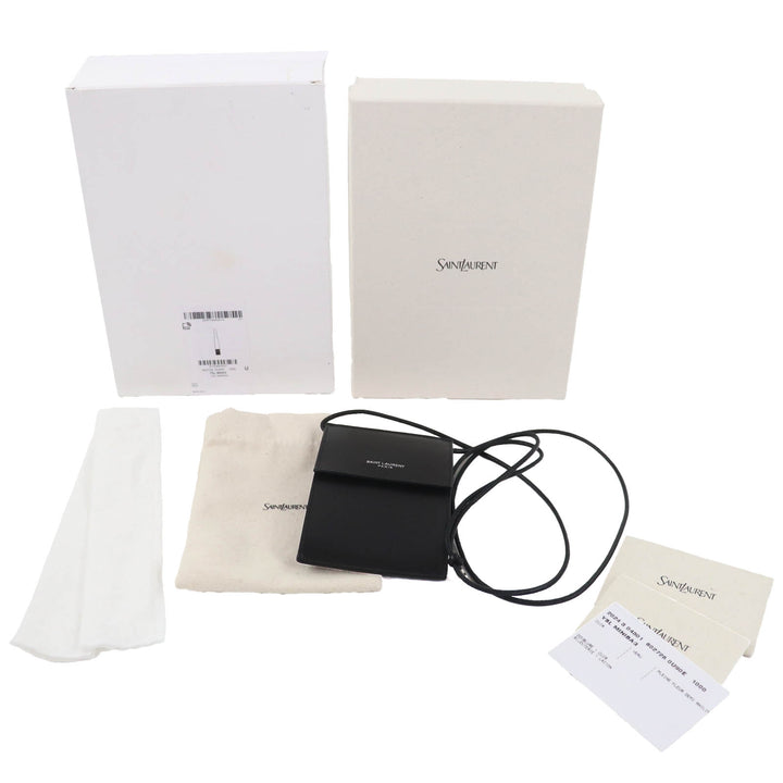 Pristine SAINT LAURENT PARIS Shoulder Bag black leather Women 802728