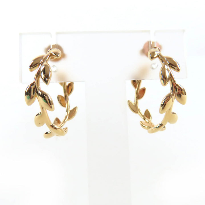 Great TIFFANY&Co. Pierce Olive Leaf Hoop Pierce Current product Pink gold AU750