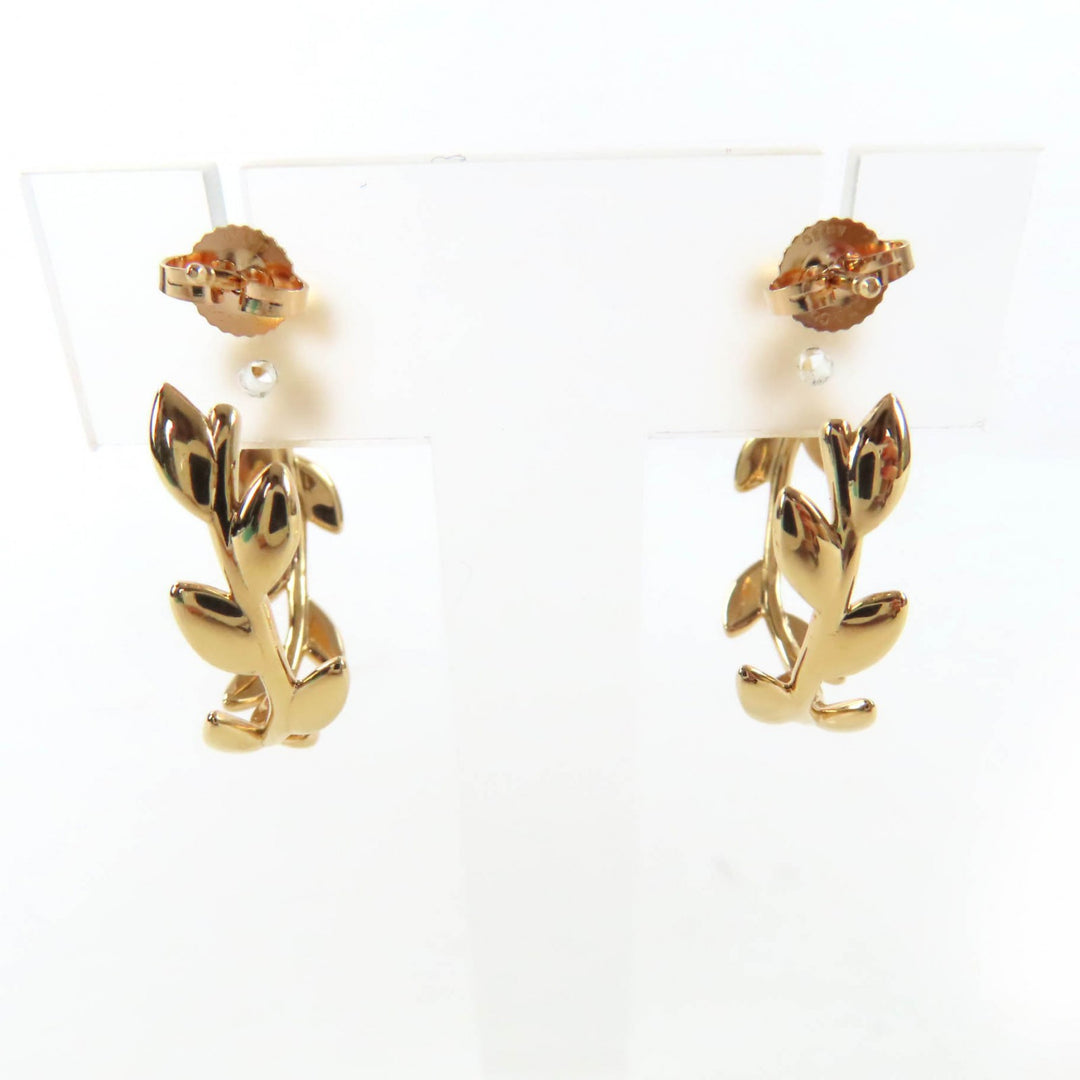 Great TIFFANY&Co. Pierce Olive Leaf Hoop Pierce Current product Pink gold AU750