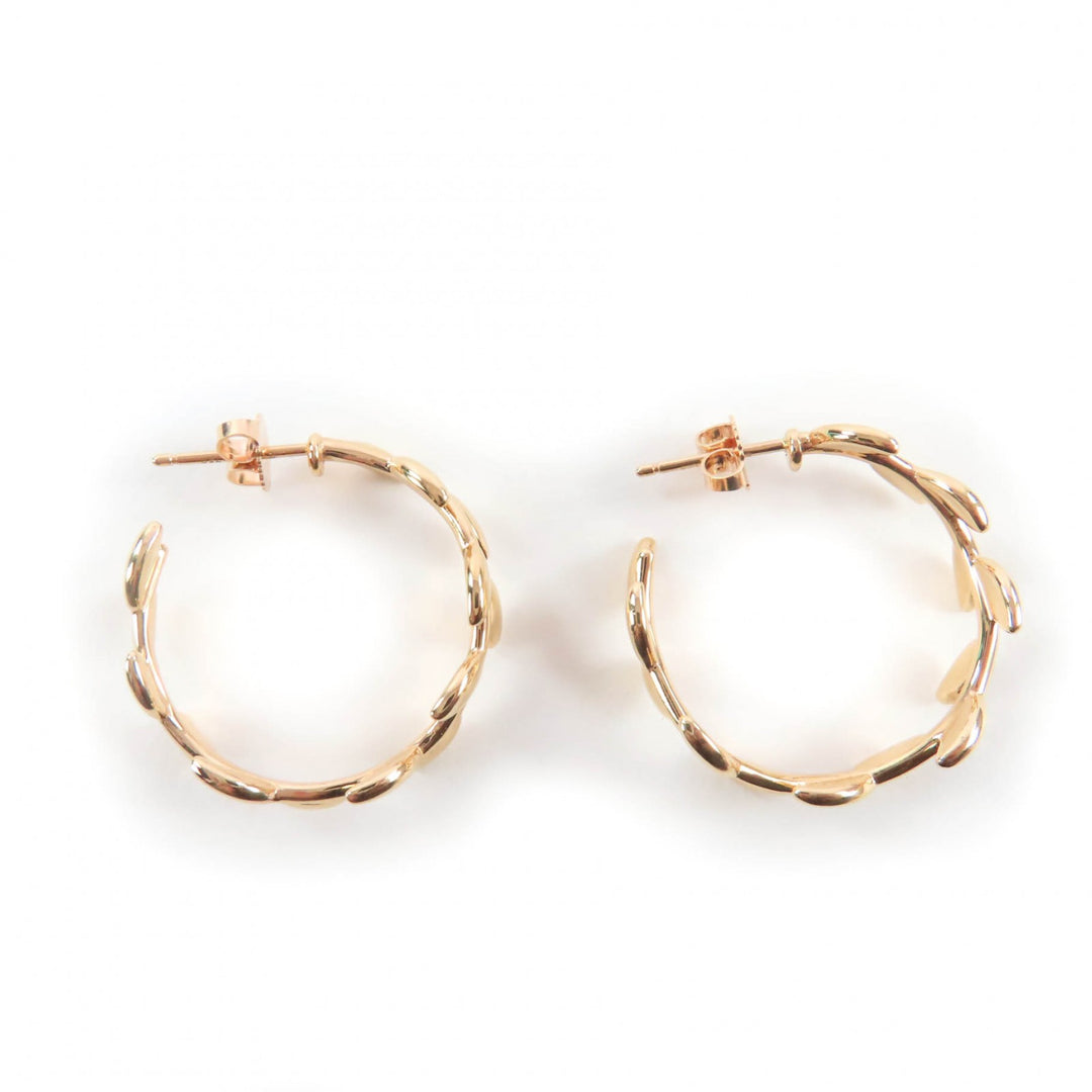 Great TIFFANY&Co. Pierce Olive Leaf Hoop Pierce Current product Pink gold AU750