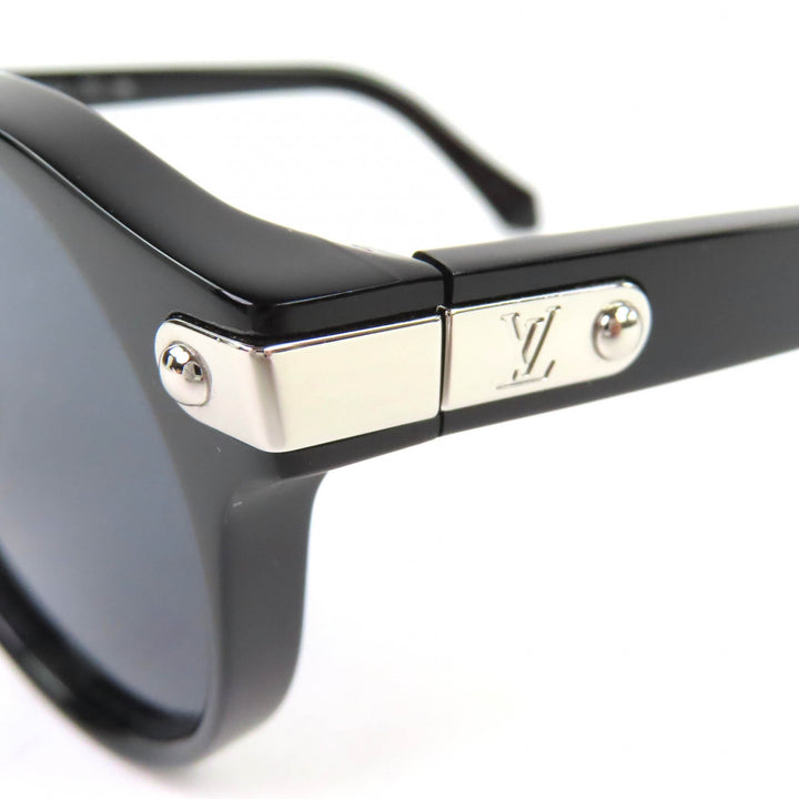 Great LOUIS VUITTON LV Signature Round Sunglasses Boston Eyewear black Z2434U