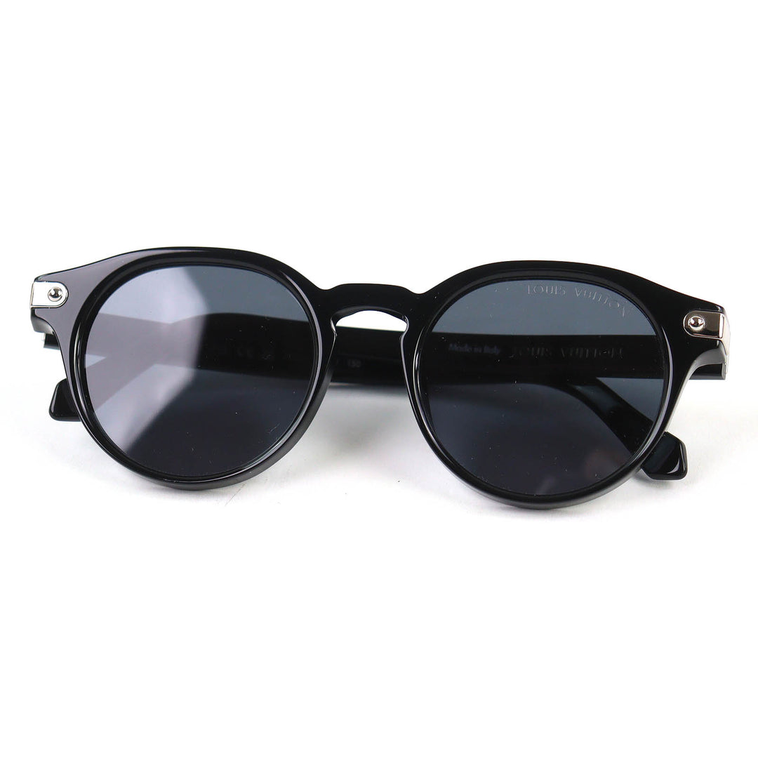 Great LOUIS VUITTON LV Signature Round Sunglasses Boston Eyewear black Z2434U