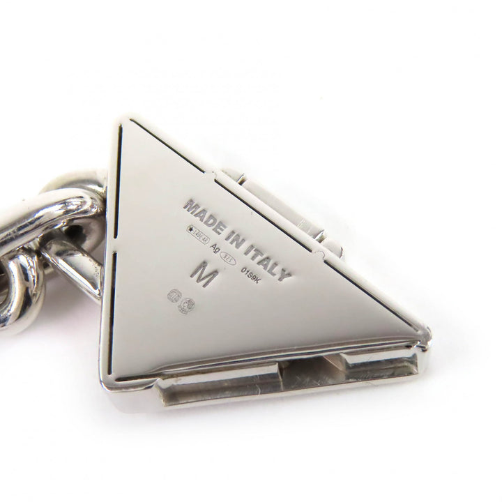 Great PRADA bracelet Triangle Logo Chain Silver 925 mens M 2JB525
