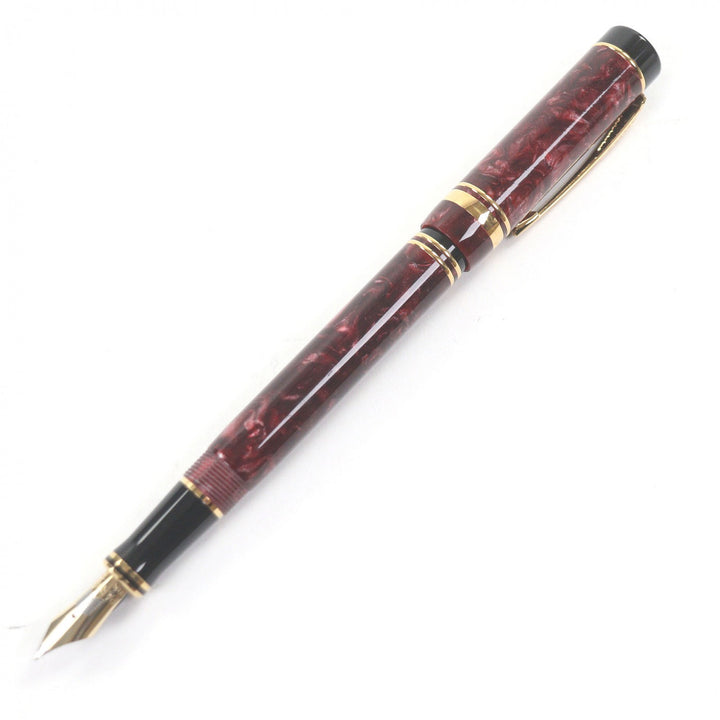 Great PARKER fountain pen Duofold Centennial old model Marble Red 18K mens